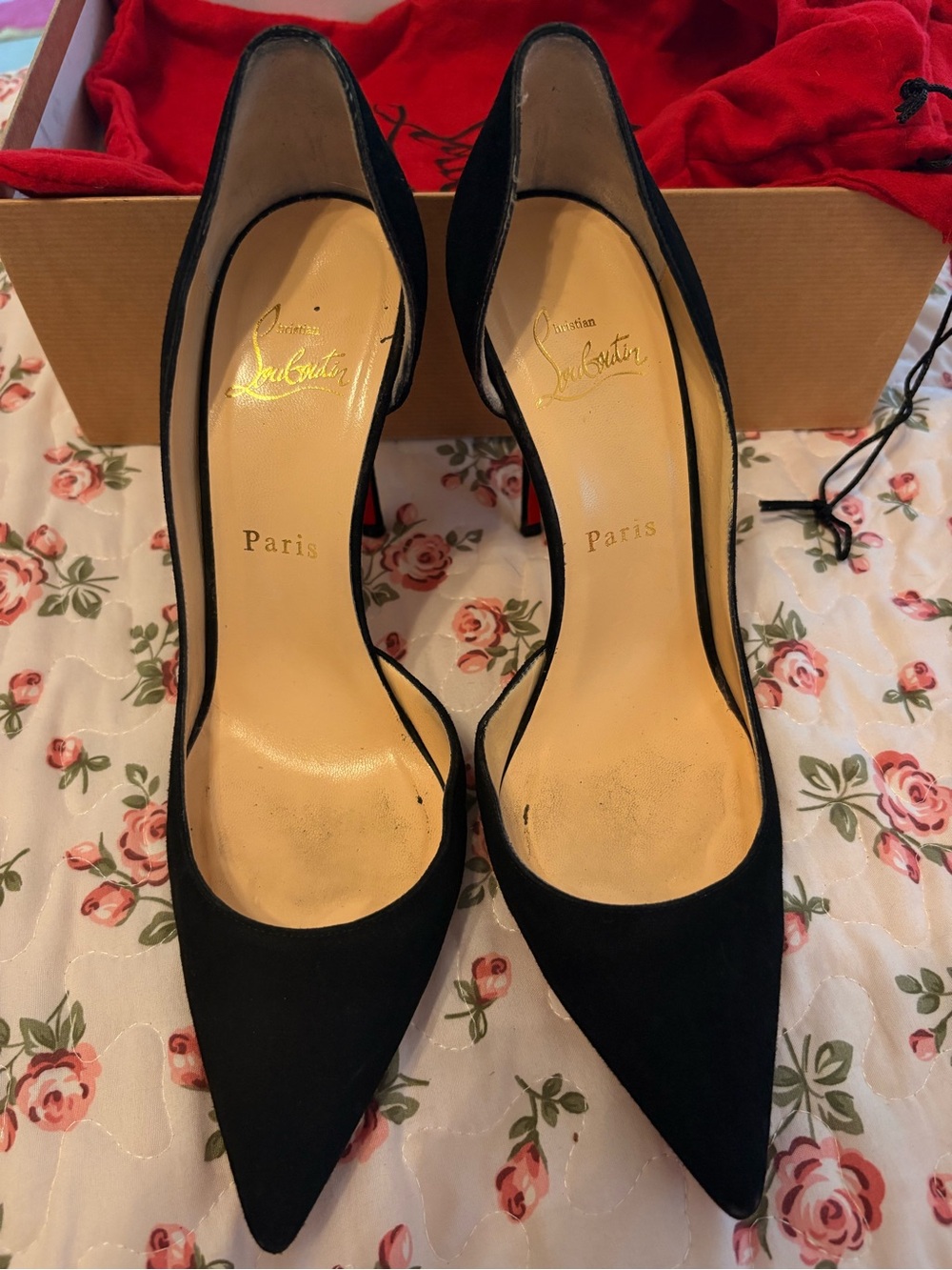 Christian Louboutin Iriza Black Suede 100 Pumps Size 38.5